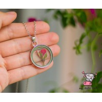  Кулон "Бутон розы. Цвет серебро. Модель 3